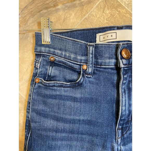 AYR The Chiller Skinny Jeans Women's 25 Skinny Stretch‎ Mid‑Rise Blue Denim Dark - Picture 6 of 13